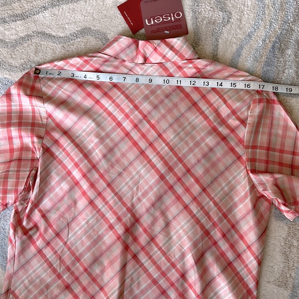 Olsen Women's Pink Plaid Blouse - Picture 8 of 8